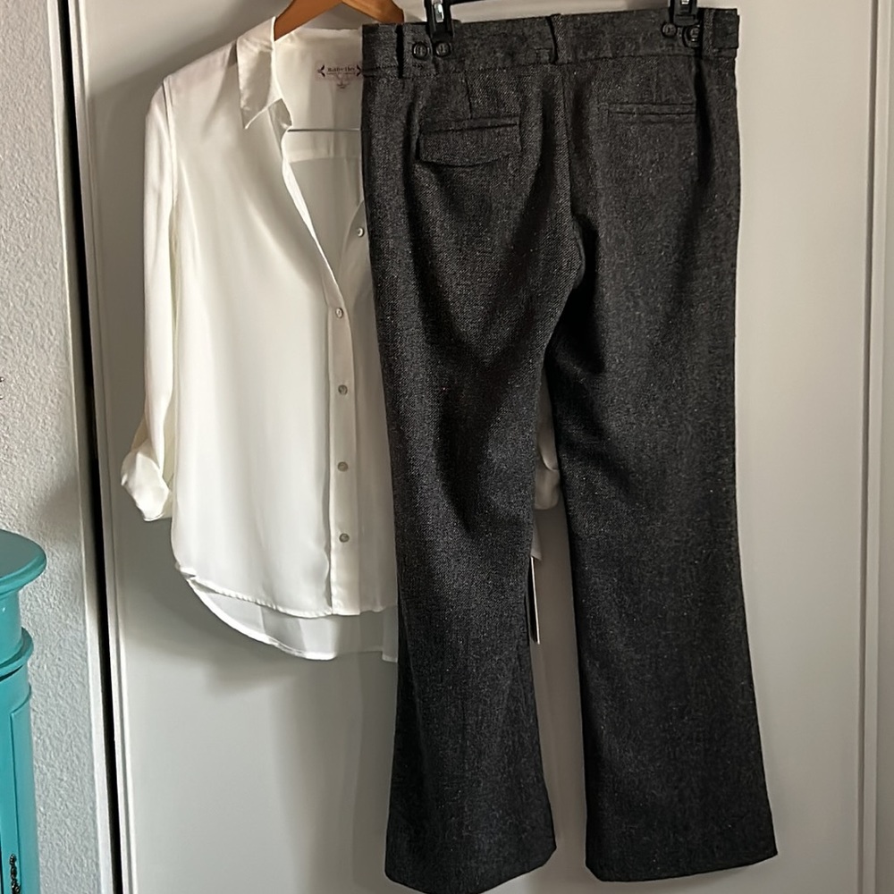 Banana Republic Women’s Martha Fit Wool Blend Textured Dress Career Trouser - Picture 7 of 11